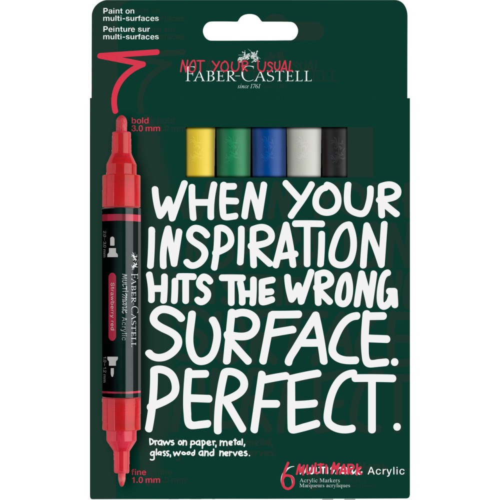 Zestaw markerów akrylowych Multimark - Faber-Castell - Basic 6 szt.