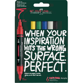 Zestaw markerów akrylowych Multimark - Faber-Castell - Basic 6 szt.