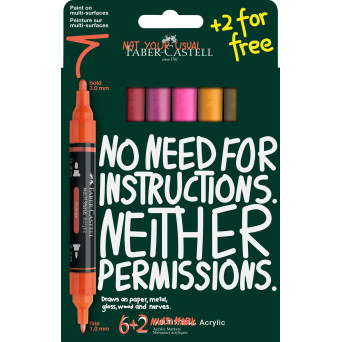 Zestaw markerów akrylowych Multimark - Faber-Castell - Flame 8 szt.