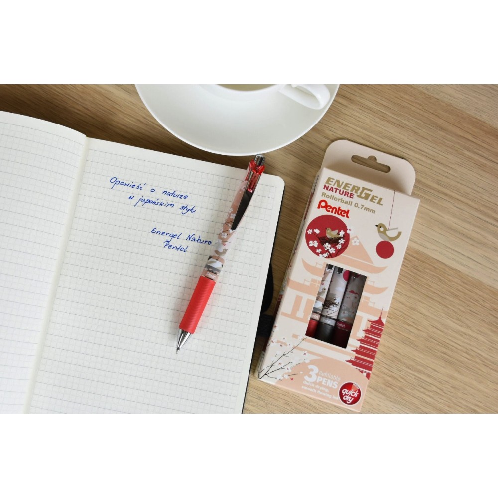 EnerGel Nature rollerball pen - Pentel - Cherry 0,7 mm