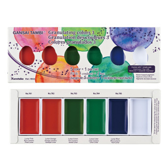 Watercolor set Gansai Tambi Granulating 3 - Kuretake - 5 colors