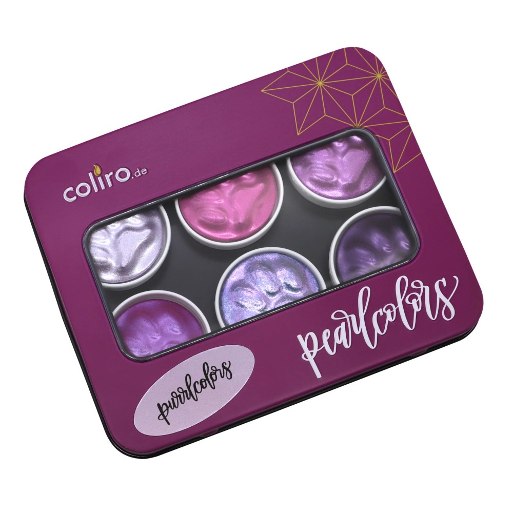 Set of watercolor paints Purrlcolors - Coliro Pearl Colors - 30 mm 6 pcs.