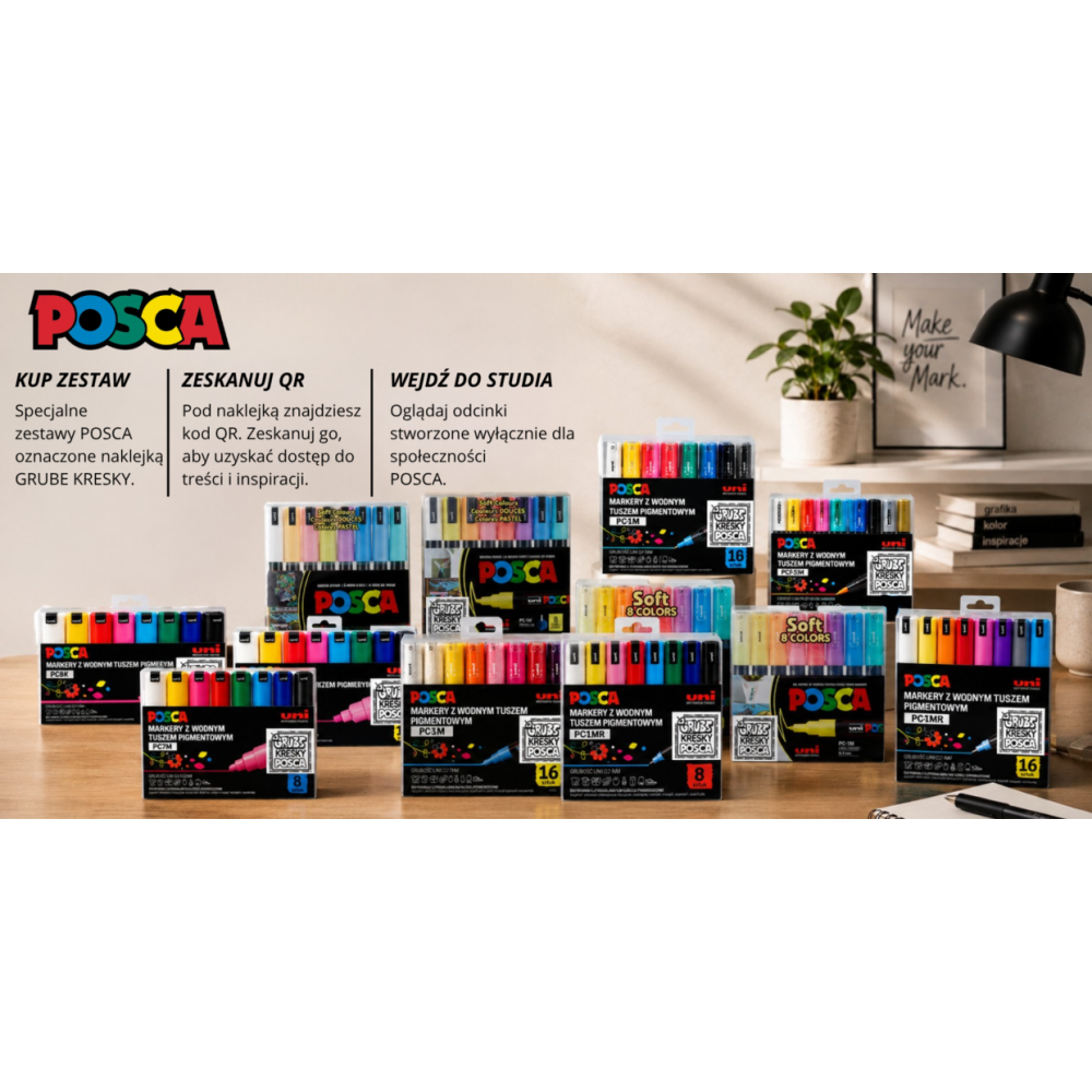 Zestaw markerów Posca MOP'R PCM-22 - Uni - 8 szt.