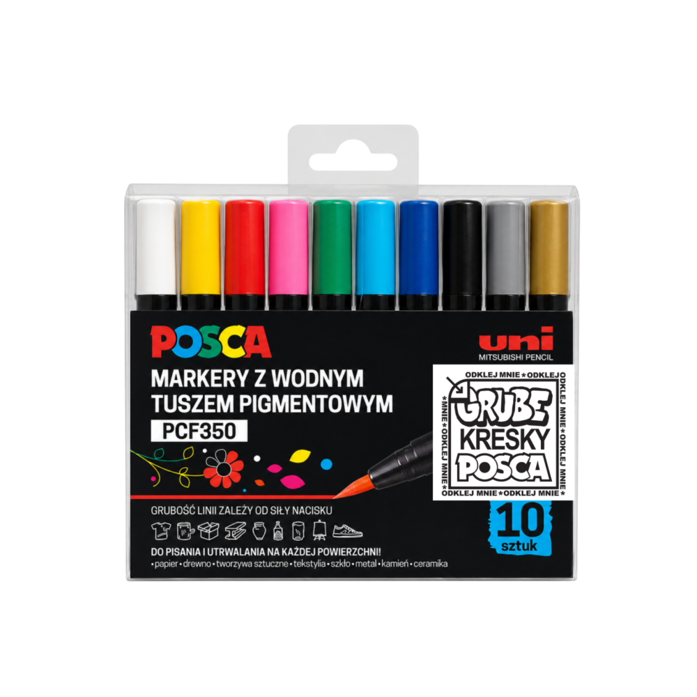 Zestaw markerów Posca PCF-350 - Uni - 10 kolorów
