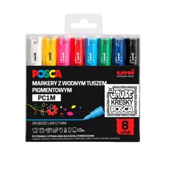 Zestaw markerów Posca PC-1M - Uni - 8 kolorów
