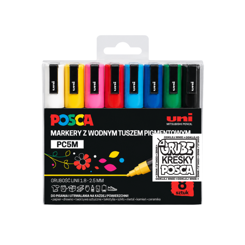 Zestaw markerów Posca PC-5M - Uni - 8 kolorów