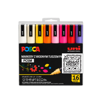 Set of Posca Paint Markers Pen PC-5M - Uni - 16 colors