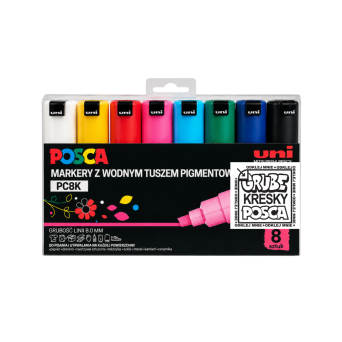 Zestaw markerów Posca PC-8K - Uni - 8 kolorów