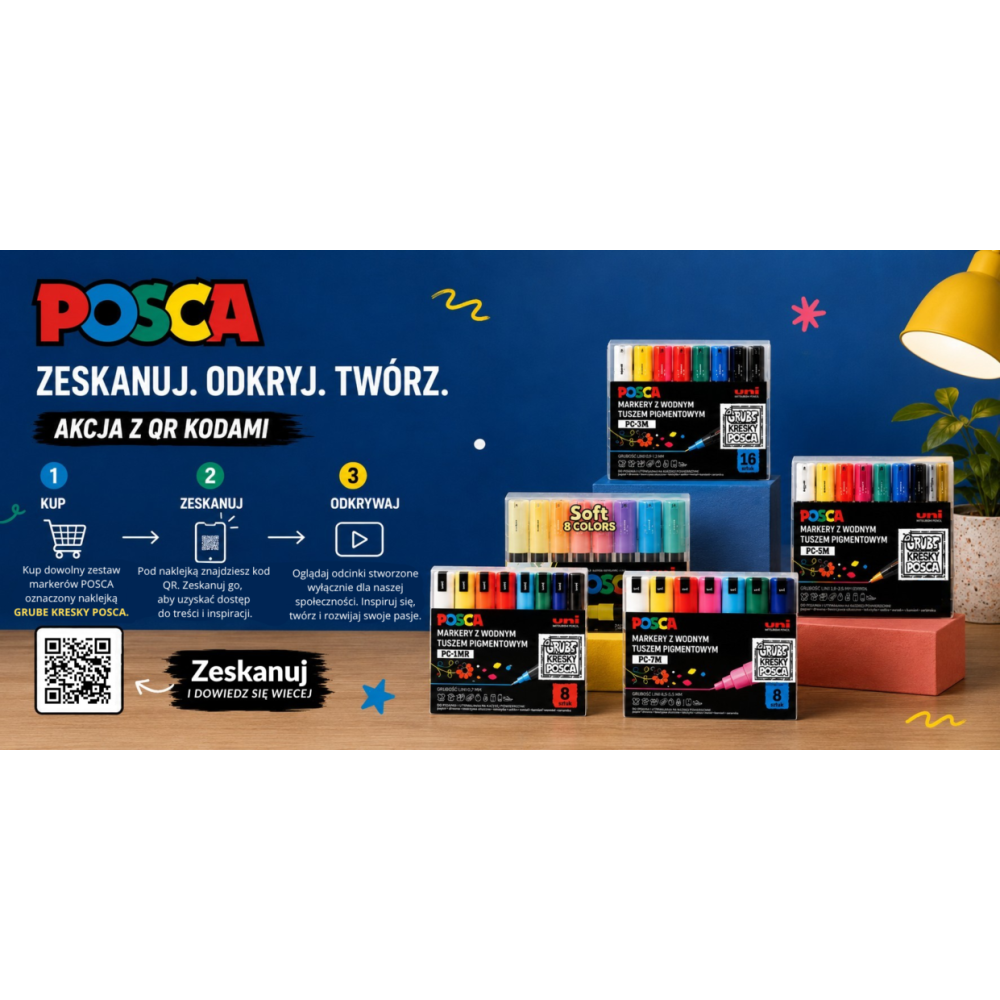 Zestaw markerów Posca PC-8K - Uni - 8 kolorów
