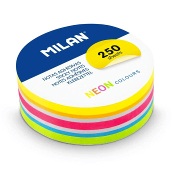 Karteczki samoprzylepne okrągłe - Milan - Fluo 6,7 cm 250 szt.