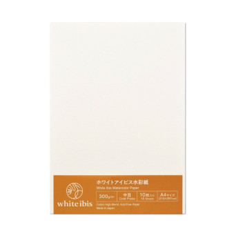 Papier do akwareli White Ibis A4 - Holbein - cold press 300 g 10 ark.