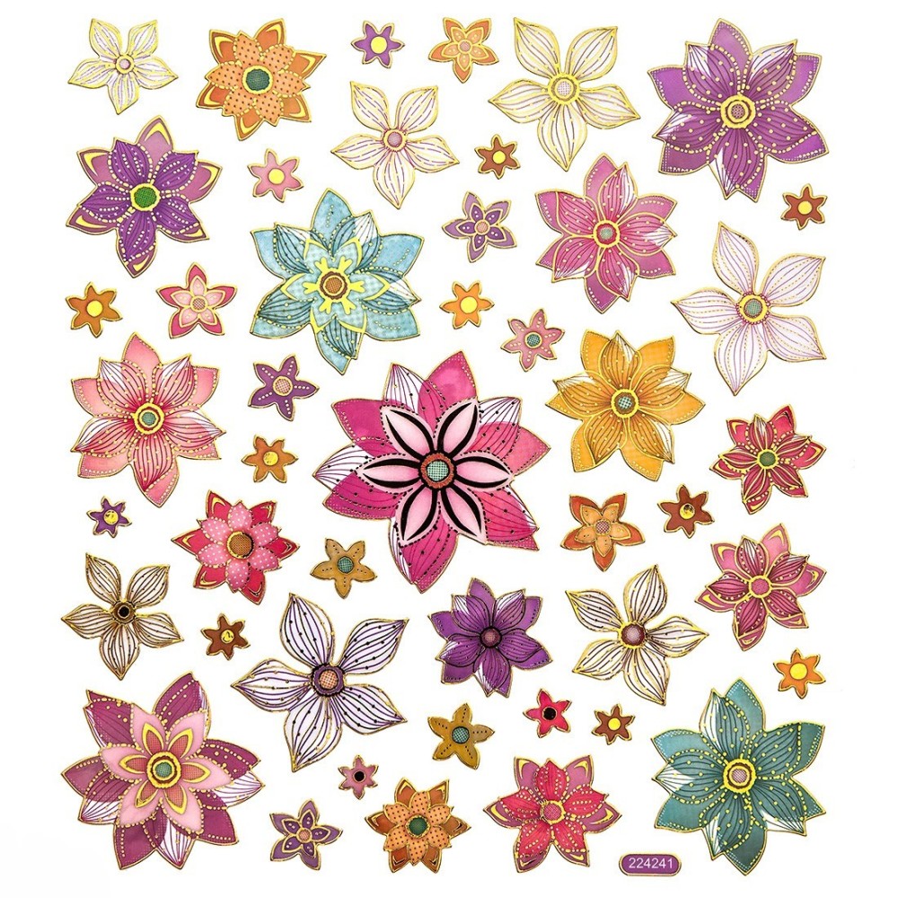 Stickers - Flowers, 46 pcs