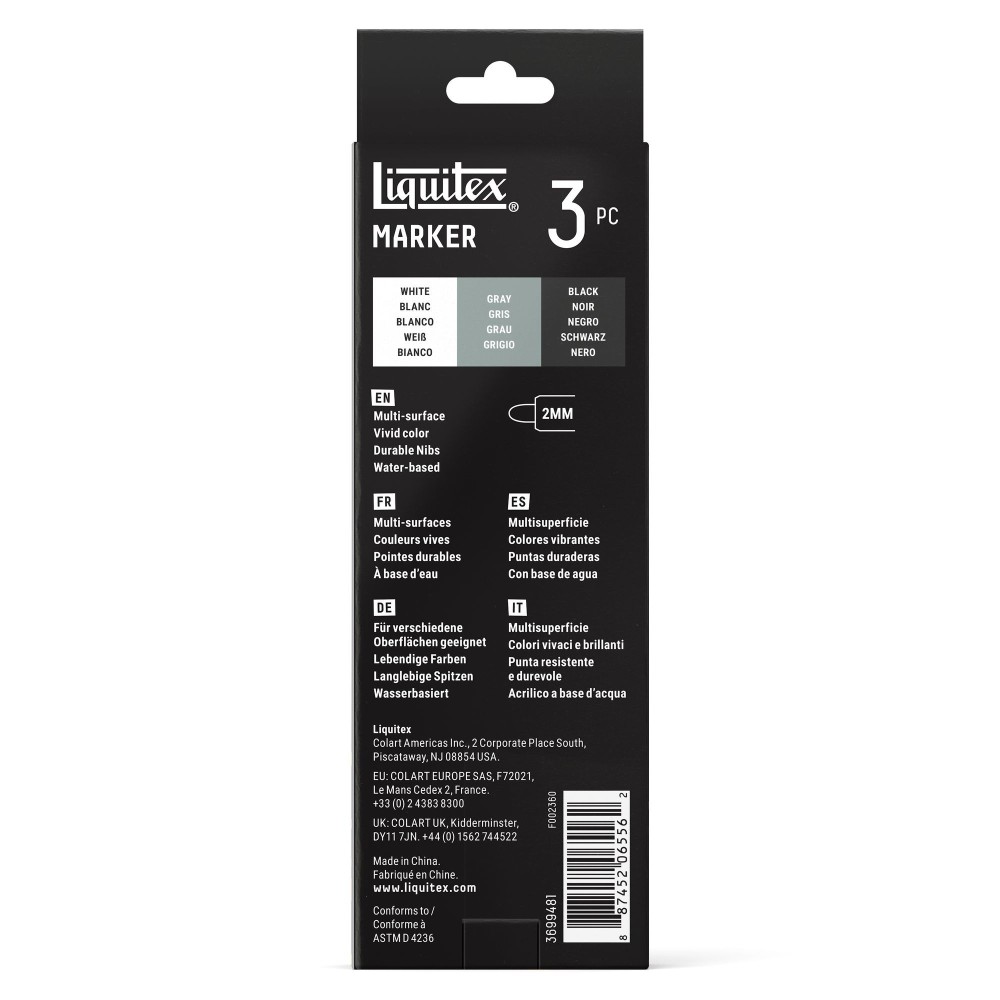 Monochrome Acrylic Paint Marker Set – Liquitex – 3 pcs.