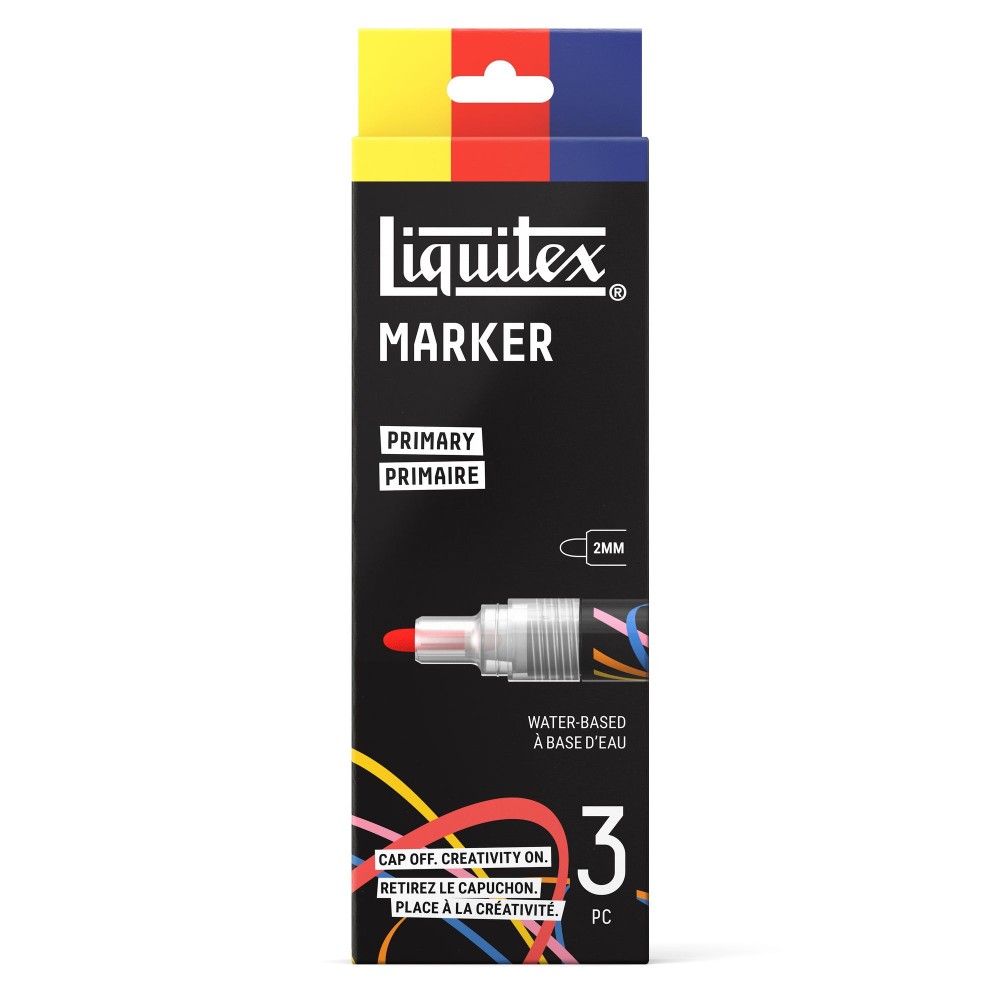 Zestaw markerów akrylowych Primary - Liquitex - 3 szt.