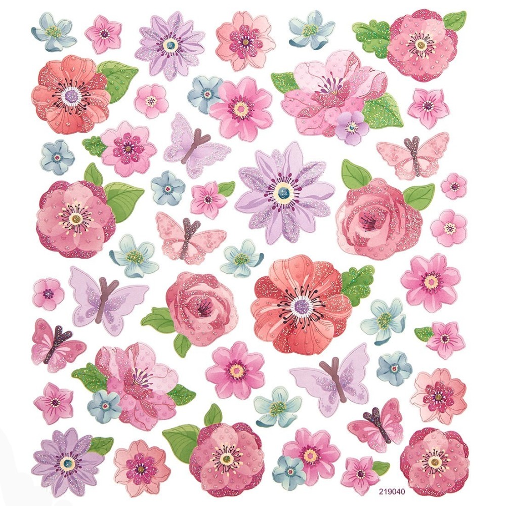 Stickers - Flowers, 46 pcs