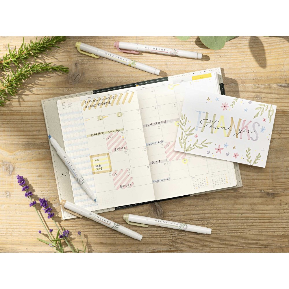 Set of double ended highlighters Mildliner Fragrance - Zebra - 6 pcs.