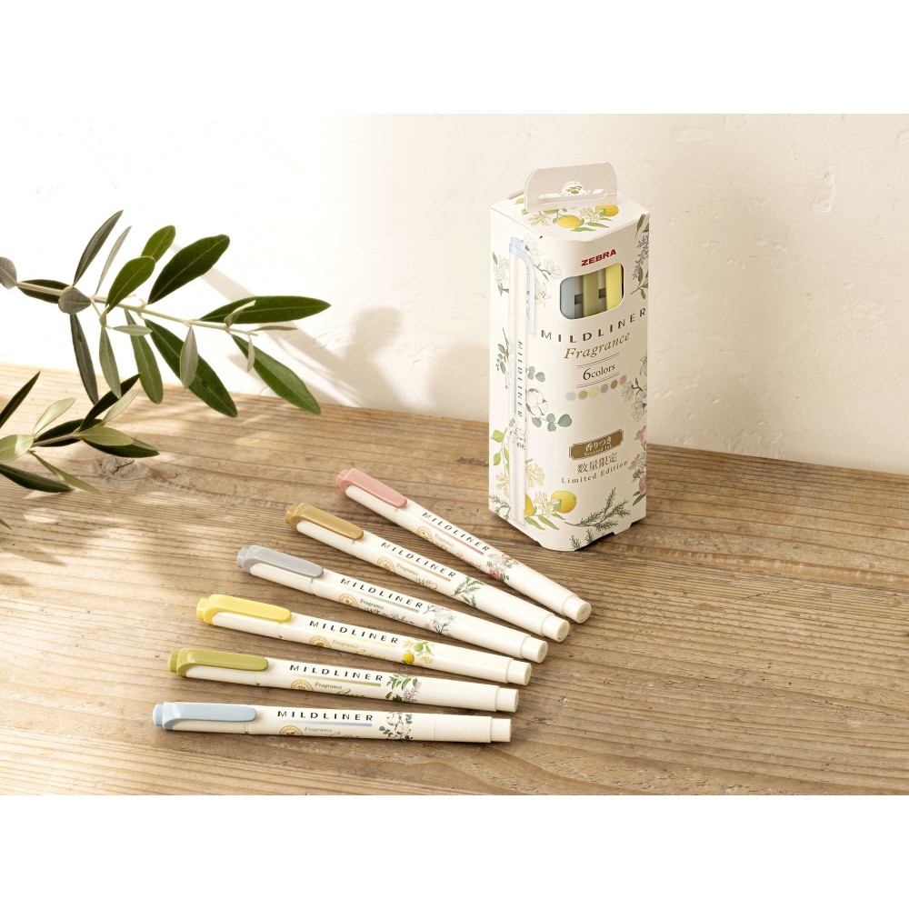 Set of double ended highlighters Mildliner Fragrance - Zebra - 6 pcs.