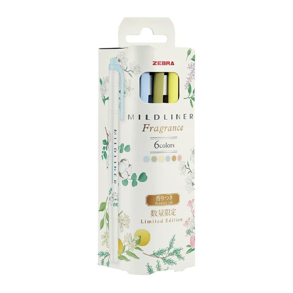 Zestaw dwustronnych zakreślaczy Mildliner Fragrance - Zebra - 6 szt.