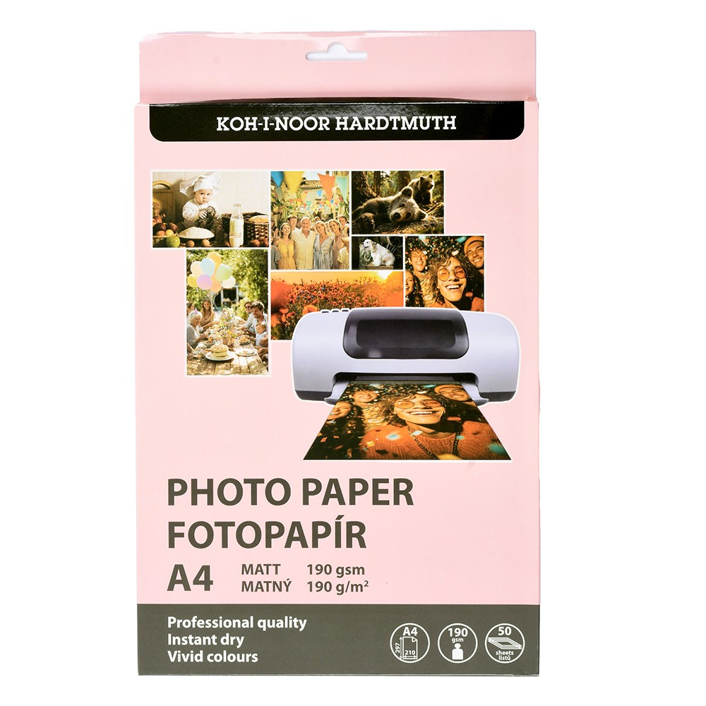 Papier fotograficzny matowy A4 - Koh-I-Noor- 190 g/m² 50 ark.