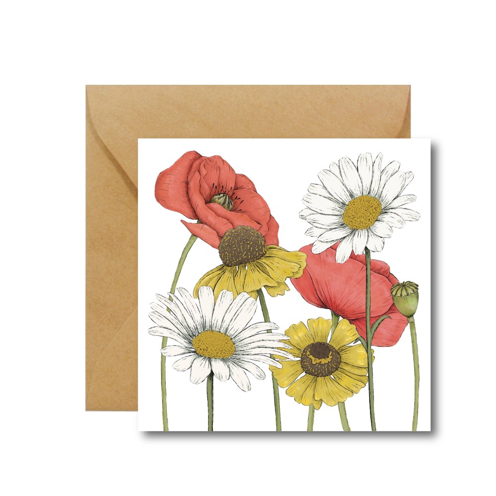 Greeting Card – Hi Little – Wildflowers