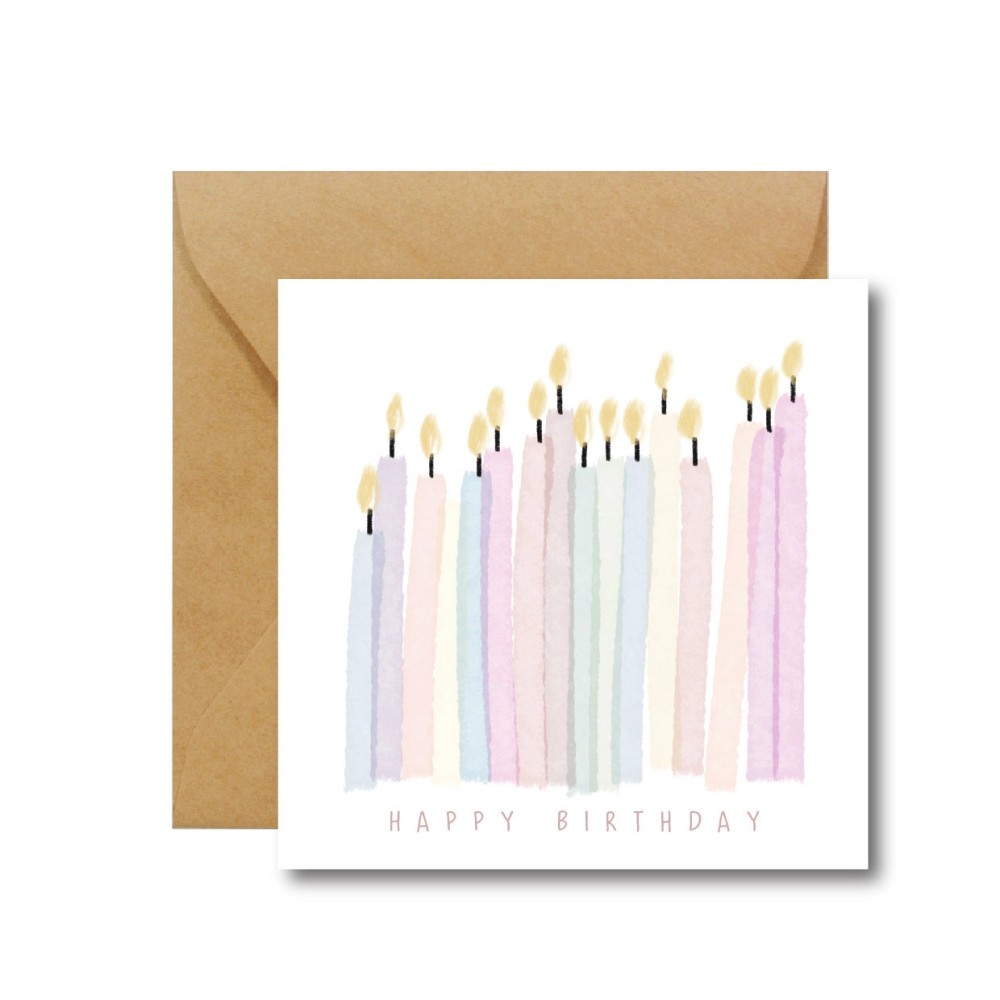 Greeting Card – Hi Little – Candles 14,5 x 14,5 cm