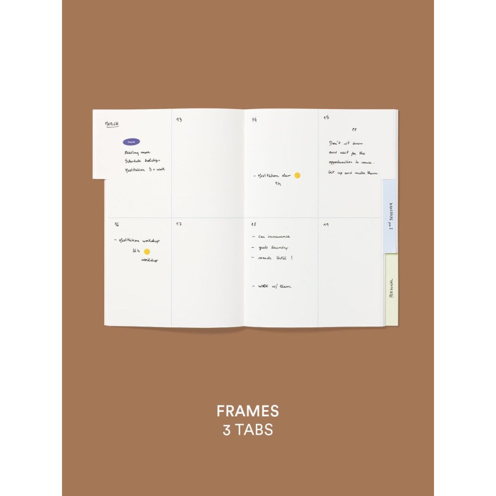 Tabbed Frames Notebook A5 - Mishmash - Mocha