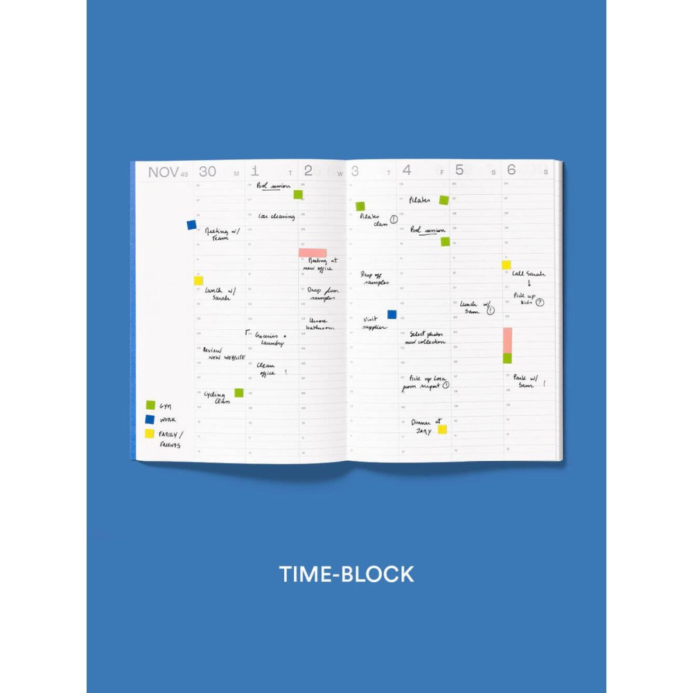 Weekly Planner Time-block 2026/2027 - Mishmash - Blue