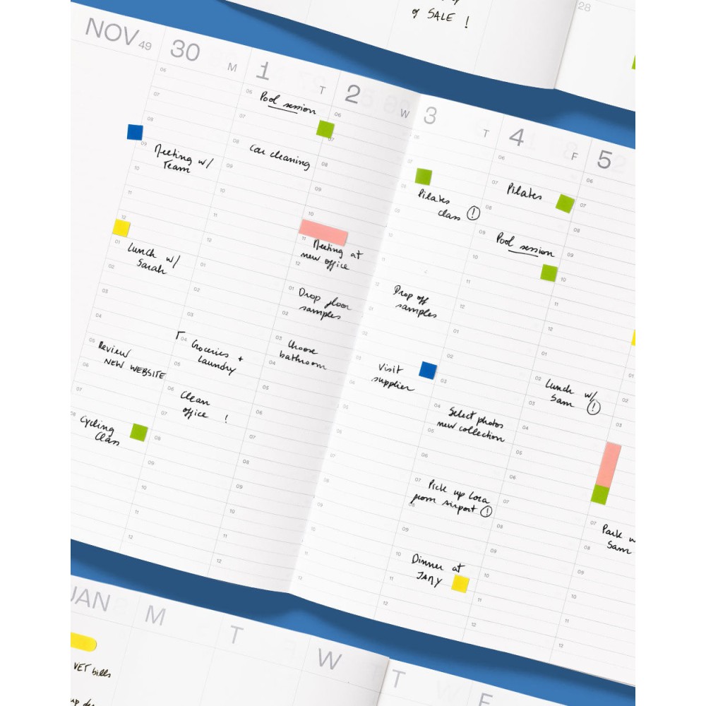 Weekly Planner Time-block 2026/2027 - Mishmash - Blue