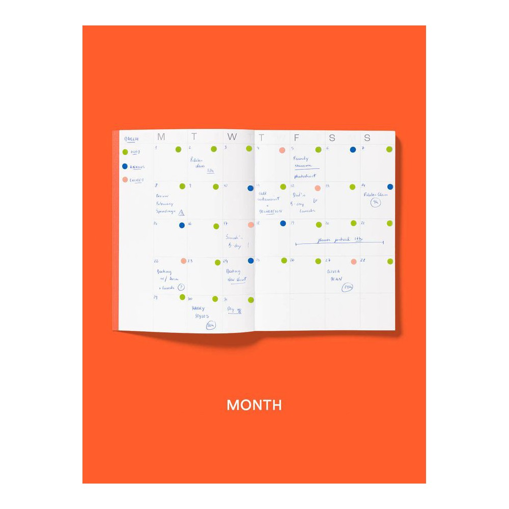 Planner niedatowany Frames A5 - mishmash - Bright Red