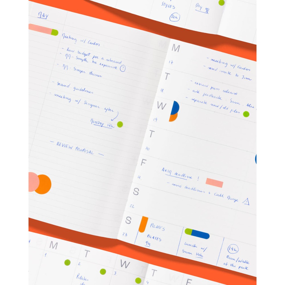Planner niedatowany Notes A5 - mishmash - Bright Red