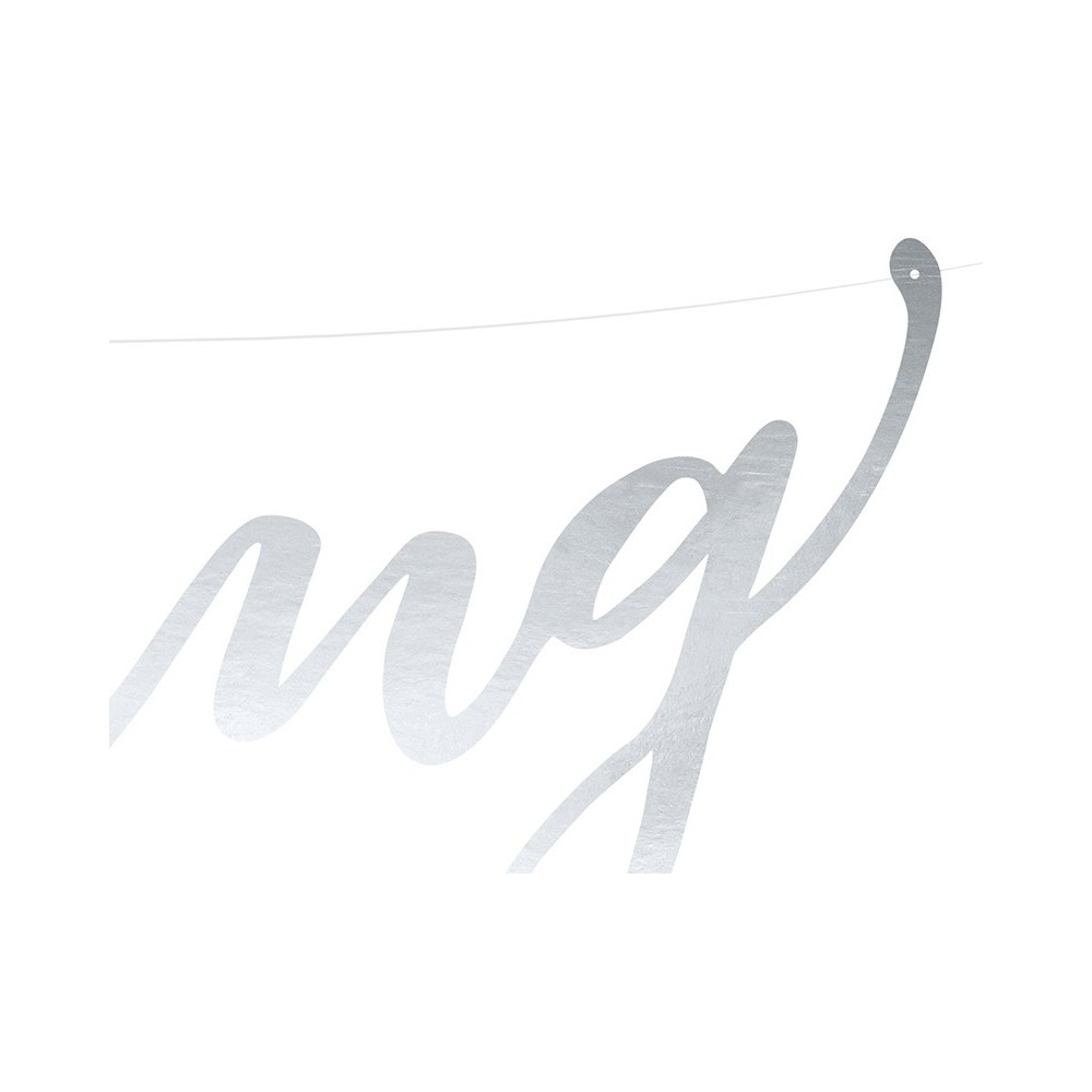 Baner Wedding - srebrny, 16,5 x 45 cm