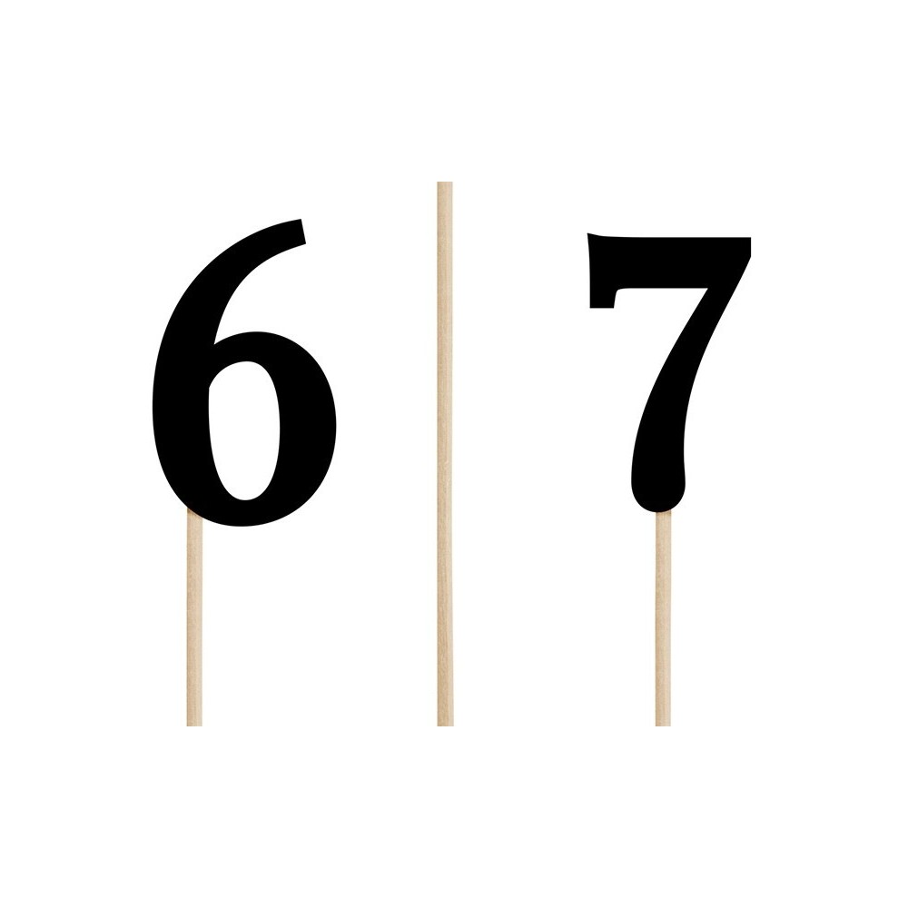 Table numbers - black, 24-26 cm, 11 pcs.