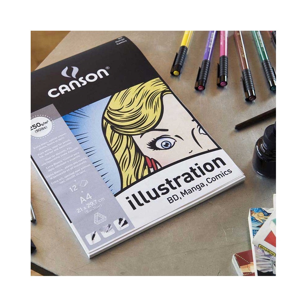 Comics, manga paper pad Illustration A4 - Canson - 250 g, 12 sheets