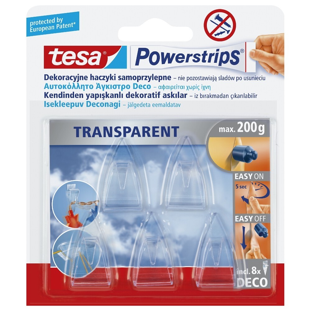 Hooks, self-adhesive Powerstrips Deco 5 pcs. - tesa