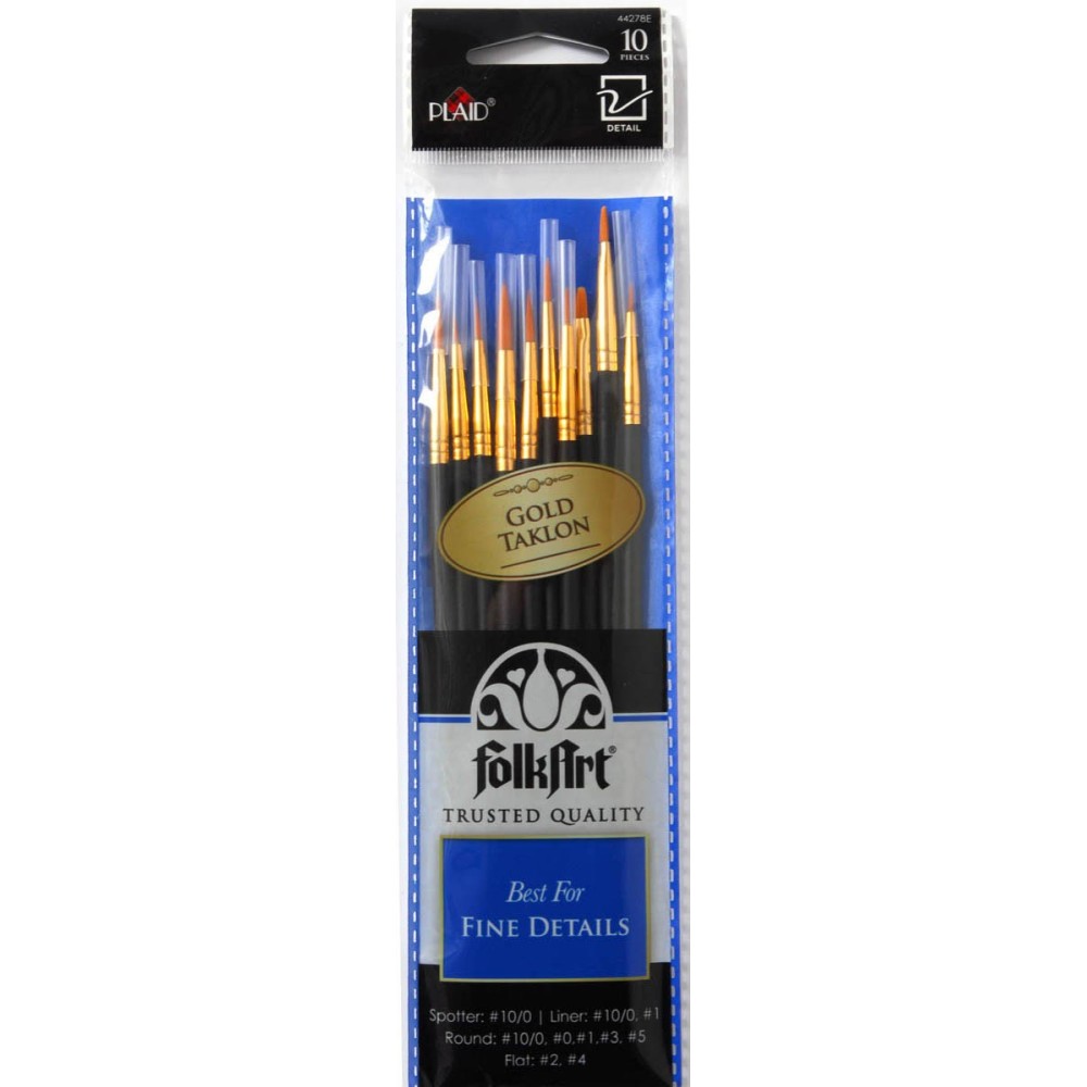 Folkart Brush Sets - Detail Brush Set, 10 pc.