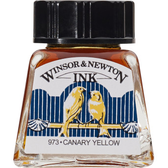 Tusz rysunkowy - Winsor & Newton - Canary Yellow, 14 ml