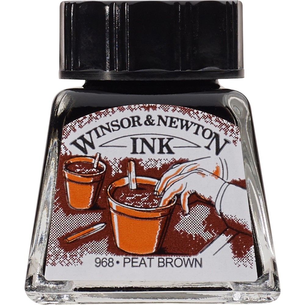 Tusz rysunkowy - Winsor & Newton - Peat Brown, 14 ml