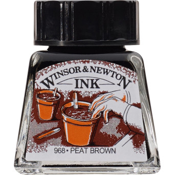 Drawing ink - Winsor & Newton - Peat Brown, 14 ml
