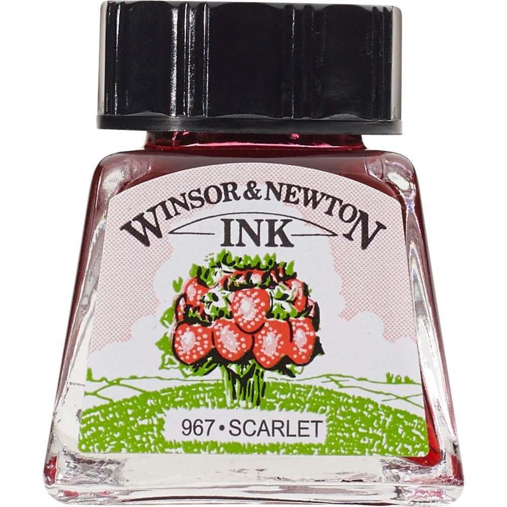 Tusz rysunkowy - Winsor & Newton - Scarlet, 14 ml