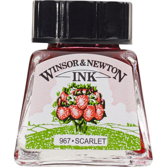 Tusz rysunkowy - Winsor & Newton - Scarlet, 14 ml
