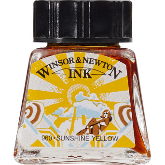 Tusz rysunkowy - Winsor & Newton - Sunshine Yellow, 14 ml