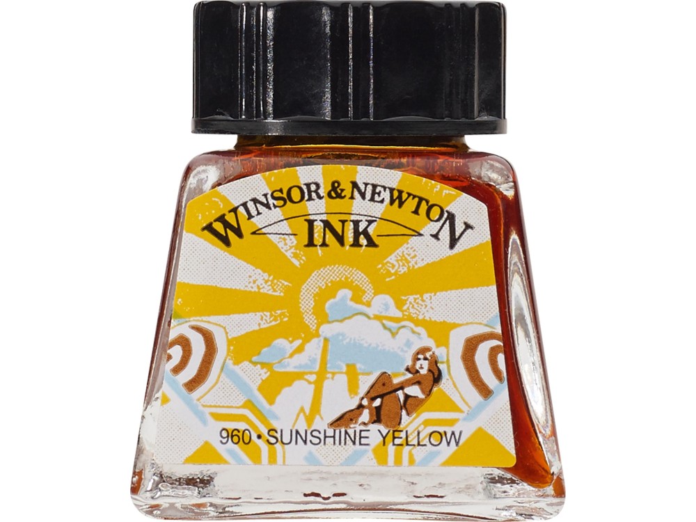 Tusz rysunkowy - Winsor & Newton - Sunshine Yellow, 14 ml