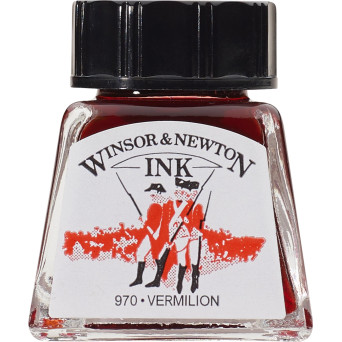 Tusz rysunkowy - Winsor & Newton - Vermilion, 14 ml