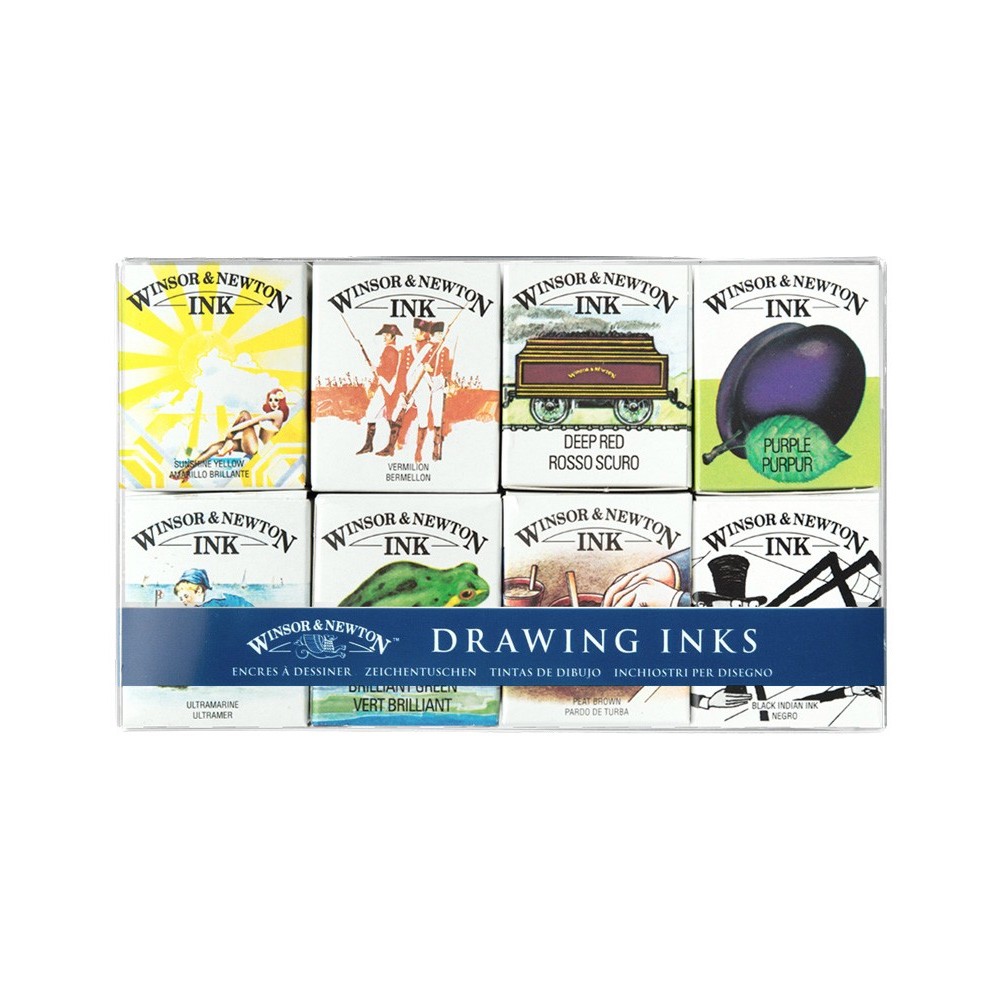 Zestaw tuszów rysunkowych William - Winsor & Newton - 8 szt.