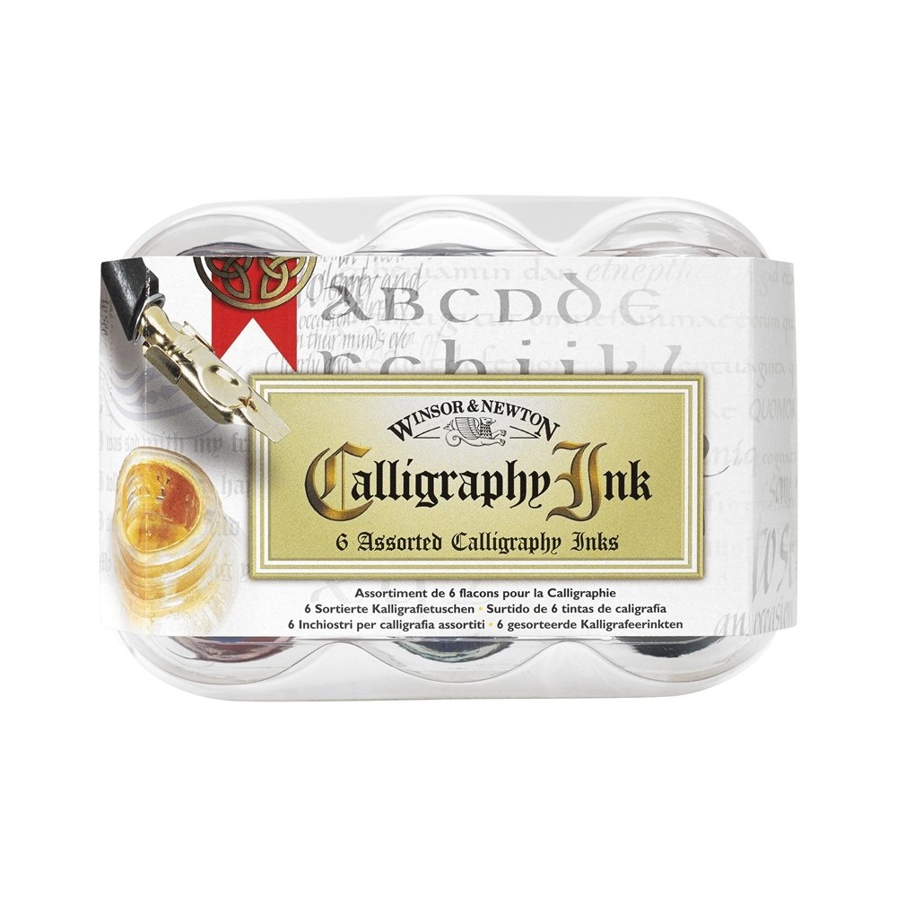 Zestaw tuszów do kaligrafii - Winsor & Newton - 6 szt.