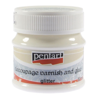Werniks brokatowy z klejem do decoupage - Pentart - 50 ml