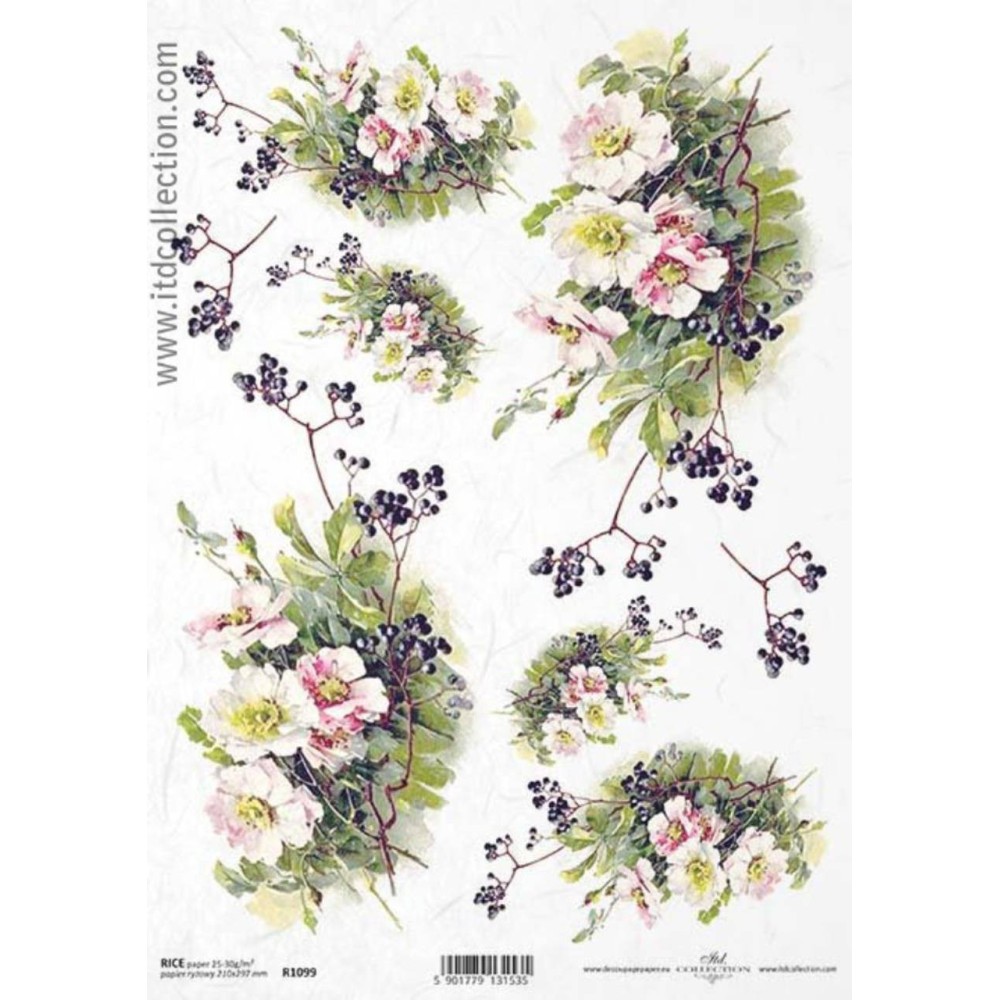 Papier do decoupage A4 - ITD Collection - ryżowy, R1099