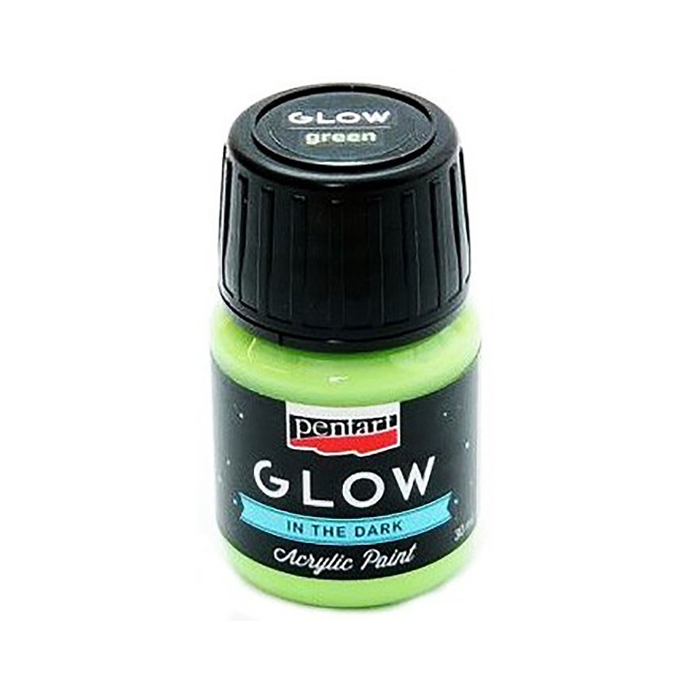 Glow in the dark acrylic paint - Pentart - green, 30 ml