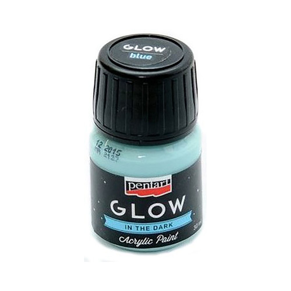 Farba akrylowa świecąca w ciemności - Pentart - niebieska 30 ml