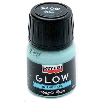 Farba akrylowa świecąca w ciemności - Pentart - niebieska 30 ml